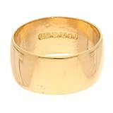 Women's 22Carat Yellow Gold D-Shape Wedding Band (Size N) 8.5mm Wide | Luxury Ladies Ring