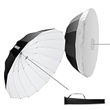 NEEWER 71"/180cm Tripod Umbrella, Photography Softbox Light Diffuser, Parabolic Folding Photo Umbrella with White Inner for Camera Studio Product Photoshoot Video Recording Soft Box Lighting, NS4U