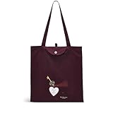 Radley London Key to My Heart Responsible Foldaway Reusable Shopping Bag in Dark Cherry Red