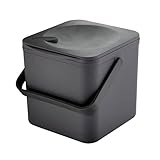 Minky 3.5L Caddy, Kitchen Food Waste Caddy, Recycle Bins for Kitchen, Multipurpose Storage Caddy, Removable Bag Retention Ring & Sturdy Handle, Choice of Colours, Made in the UK (Black, One Size)