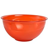 Large Plastic Bowl – BPA-Free, Food-Safe, Durable & Glossy – Ideal for Salads, Fruits, Vegetables, Parties, and Family Meals – Colorful Kitchen Serving Bowl (1, Orange)