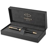 Parker Sonnet Ballpoint Pen | Black Lacquer with Gold Trim | Medium Point Black Ink | Gift Box