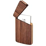 wellhouse Wooden Business Card Holders Wood Business Card Case Name Card Holder Walnut Card Holder with Magnetic Closure Portable(Walnut)
