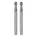sourcing map 2pcs 8mm Cutting Dia Helical Groove 2 Flutes HSS-AL Ball Nose End Mill Cutter