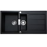 Franke Sirius S2D651CB 1.5 Bowl Tectonite Reversible Carbon Black Kitchen Sink