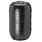 Bowers Bargains Water Butt with Tap and Lockable Lid, 210L Capacity, Black