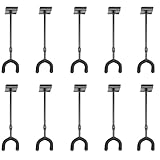 Levy’s Leathers Adjustable Slatwall Guitar Hanger; 10-Pack (LVY-SLATHNGRBULK10-BLK),Black