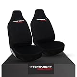 Tee AutoCare Transit Courier Logo - Front Van Seat Covers - Heavy Duty & 100% Water Proof- Fits Ford Transit Courier (Red Logo)