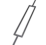 Black Metal Stair Spindle – Rectangular 1118mm Baluster – 13mm Mild Steel Railing Insert – Matte Black Finish for Modern Stairs- Hudeshope