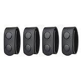 HOUSON 4 Pack Leather Tactical Duty Belt Keeper, Brown Military Belt Accessory with Molle Removal Buckle