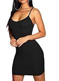 Re Tech UK - Cute Womens Plain Cami Strappy Bodycon Dress - Perfect for Going Out - Short Dresses for Women, Black Mini Dress, Party Dresses, Slips (UK 12-14 M/L, Black)