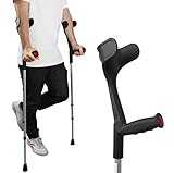 PEPE Mobility Crutches for Adults Women and Men (x2 Units), Adjustable Height, Aluminium, Lightweight Elbow Crutches - Made in Europe