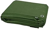 3 x 4 m Green Tarpaulin Waterproof Heavy Duty Tarp Sheet Cover, Groundsheet - Waterproof, Weatherproof, Frost-Resistant, UV Protection, Universal, Multipurpose, Reinforced Eyelets