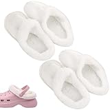 2 Pair Croc Liners, Fluffy Croc Inserts for Women, Fur Lined Crocs Liners, Warm Crocs Inserts, Thick Fleece Lined Insoles for 38-39 Size, 240mm Length, Winter Comfort for Indoor and Outdoor Use