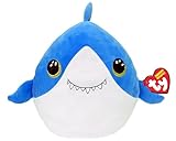 TY Finsley Shark Squish a Boo 10 Inches - Squishy Beanies for Kids, Baby Soft Plush Toys - Collectible Cuddly Stuffed Teddy
