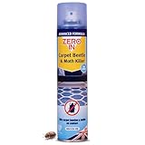 Zero In Carpet Beetle & Moth Killer Spray – Effective Carpet Beetle & Moth Treatment for Carpets, Upholstery & Household Items – Long-Lasting, Odour-Free Formula - 300ml Aerosol