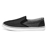 Red Fish Bryce Mens Black and Grey Slip On Canvas - Size 9 UK - Black