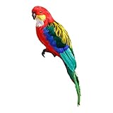 SM SunniMix Hanging Simulation Parrot Statue Housewarming Gifts Large Artificial Parrot Figurines for Wall Tree Landscape Porch Ornaments Decoration
