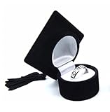 Losuya Graduation Cap Ring Box Black Doctoral Hat Shaped Ring Box for Graduation Gifts Party Decoration