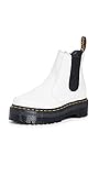Dr. Martens Women's Chelsea Boot Combat, White Smooth, 8 UK