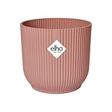 elho Vibes Fold Round 14 - Flower Pot from 100% Recycled Plastic - Indoor plant pot - Ø 14.1 x H 12.9 cm - Pink/Delicate Pink