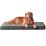 EHEYCIGA Orthopedic Extra Large Dog Bed Mattress XL with Removable Washable Cover for Crate, Grey, 112x81x9cm