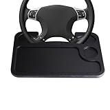 YannnnV12 Car Steering Wheel Tray For VW T4 Bulli,Multi-function Portable Car Steering Wheel Desk Table,Adjustable Car Laptop Holder,B-Black