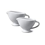 WM Bartleet & Sons 1750 TSET30 Set of 2 Porcelain Traditional Mini Sauce Boat ,White(45mlx2)