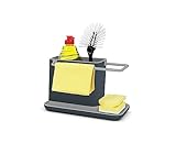 Joseph Joseph Caddy Kitchen Sink Area Organiser with Sponge Holder and Cloth Hanger - Grey