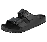 Yinka Shoes Ladies Double Buckle EVA Sandals (Black, uk_footwear_size_system, adult, women, numeric, medium, numeric_8)