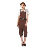 Fun Shack Land Girl Outfit Women's 1940s World War 2 Costume, Army Outfit for Women, WW2 Fancy Dress Costume, Medium