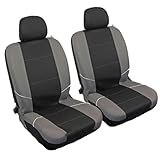 XtremeAuto® Universal Fit Front Pair Of Car Seat Covers BLACK GREY