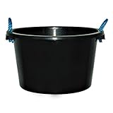 45L BLACK HEAVY DUTY PLASTERER MIXING CEMENT MUCK WATER TUB/BUCKET STORAGE BUCKET WITH ROPE HANDLES (45 Litre)
