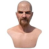 Applysu Old Man Mask Scary Realistic Full Head Old Man Wrinkle Mask Scary Halloween Costume Props for Masquerade