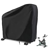 Rilime Exercise Bike Cover, Upright Cycling Protective Stationary Bike Covers Outdoor Storage Waterproof Dustproof Bicycle Cover Ideal for Indoor & Outdoor Fitness(Black)