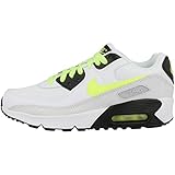 NIKE Boys Air Max 90 LTR (Gs) Sneaker, White Volt Black Pure Platinum, 5.5 UK