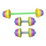 Perfeclan 3Pcs Kids Toys Dumbbells, Kids Barbell Weight Set, Children Barbell for Weightlifting and Powerlifting, Ages 3+ for Boys Girls Workout Fitness Gym, Weights Kids Workout Equipment Set