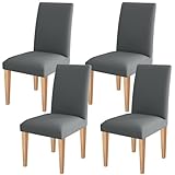 Dioxide Dining Chair Slipcovers, Removable Washable Dining Chair Covers Set of 4, High Back Chair Covers – Universal Fit Chair Slipcovers for Kitchen, Hotel, Office or Wedding Ceremony