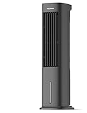 PELONIS 5L Evaporative Air Cooler with Remote, 3-in-1 Portable Cooling Tower: Fan, Humidifier & Auto-Swing, 3-Speed Cooling, 7H Timer, 2 Ice Packs for Home & Office Use
