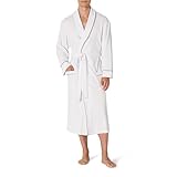 Amazon Essentials Men's Lightweight Waffle Bathrobe (Available in Big & Tall), White, M-L
