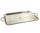 Rectangular Tray with Coat of Arms 64 x 46 cm Silver Sheffield - Silver Plated