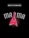 Sketchbook: Mama Rocker 8.5''x11''x100 Pages White Paper Black Cover