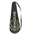 Racketworld Badminton and Squash Racket Cover, Black with Green Accent, Adjustable Shoulder Strap