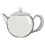 Café Ole RT-050X Rondeo Stainless Steel Tea Pot Easy Pour Teapot with Infuser Basket 50oz 1500ml