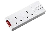 Masterplug Two Socket Trailing Socket with Power Indicator, without Plug and Cable, White