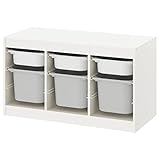 IKEA Storage Combination TROFAST, 99x44x56 cm, White/Grey, Engineered Wood