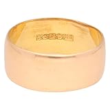 Women's 22Carat Yellow Gold D-Shape Wedding Band (Size M) 7mm Wide | Luxury Ladies Ring