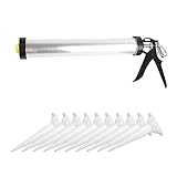 Caulking Gun, 600ml/20oz Air Caulking Gun,Silicone Caulking Gun Aluminum Alloy Sealant Sausage Caulking Gun Cartridge Sausage Caulk Gun Glue Gun Caulk Tool with 10 Nozzles for Caulking