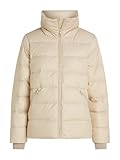 Tommy Hilfiger Women's Short Funnel Neck Down Puffer Jacket, Beige (Classic Beige), S
