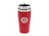BRISA VW Collection - Insulated Stainless Steel Thermo Drinking Cup in VW Logo Design, Double-Walled (450ml/15.2 fl oz/Red)